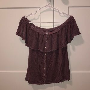 off the shoulder american eagle shirt